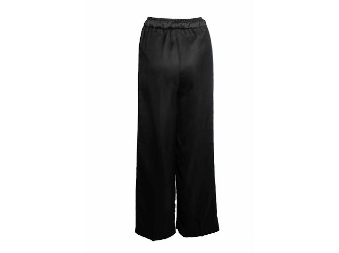 Sandro, calça preta com acabamento em cetim Preto - vista 3