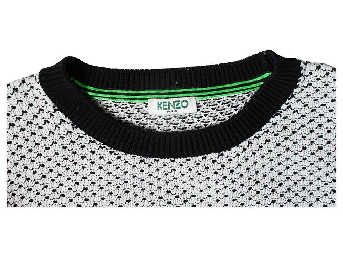KENZO, suéter de malha preto e branco - vista 6