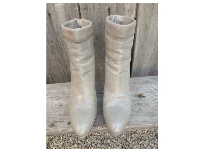 Autre Marque Stivaletti Charles Kammer Beige in Pelle d'Agnello - vista 4