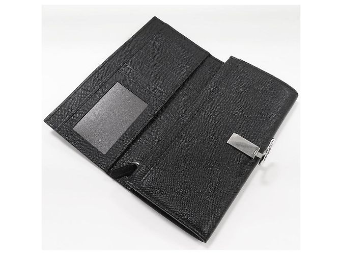 Autre Marque Billetera larga Bulgari Bulgari de piel de ternera granulada negra Negro - vista 3
