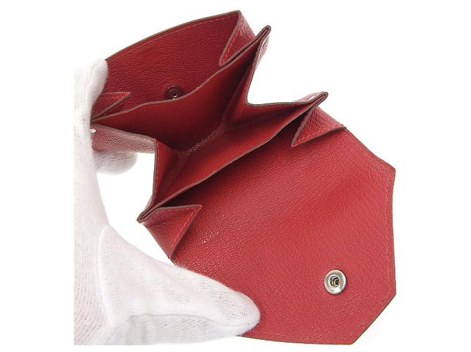 Hermès Monedero Hermes Le Soir Sandouze Chevre Rojo Roja - vista 3