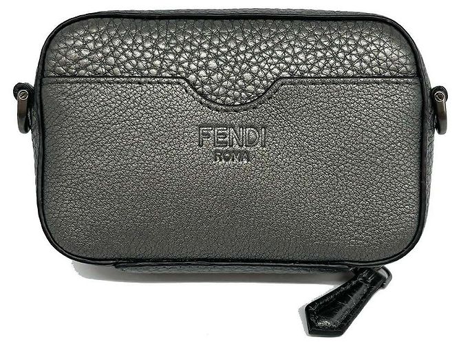 Fendi Leder Mini Umhängetasche metallic grau - Ansicht 2
