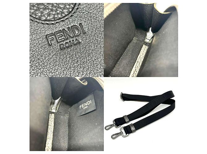 Fendi Leder Mini Umhängetasche metallic grau - Ansicht 5