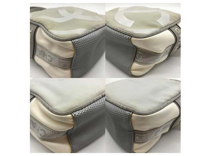 Borsa a spalla Chanel Nylon Sports Line Bianco Avorio - vista 4