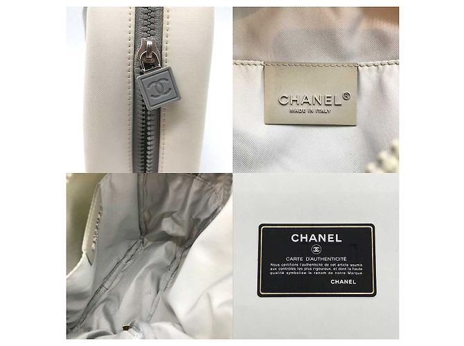 Borsa a spalla Chanel Nylon Sports Line Bianco Avorio - vista 6