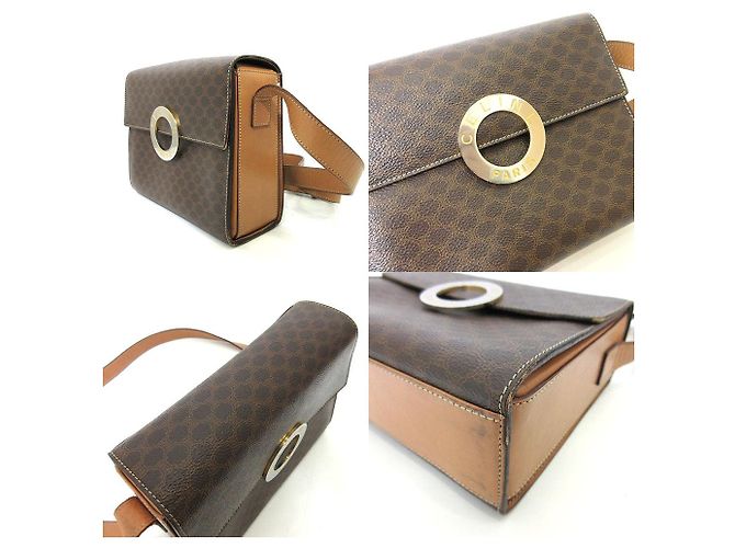 Céline Borsa a spalla Celine Brown in pelle PVC Marrone - vista 2