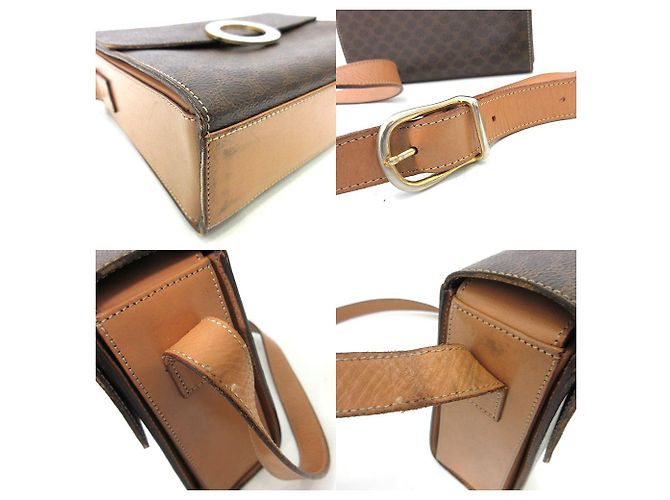 Céline Borsa a spalla Celine Brown in pelle PVC Marrone - vista 3
