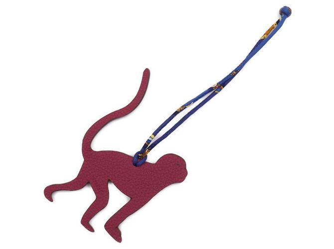 Silk In Hermès Charm per borsa Petit H a forma di scimmia Hermes Blu Porpora - vista 2
