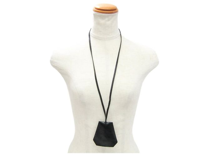 Ring Hermès Halskette mit Schlüsselanhänger Clochette Hermes Schwarz - Ansicht 9