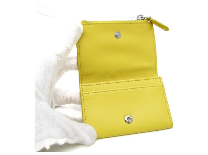 Prada Grace Triangle Compact Wallet Yellow - view 3