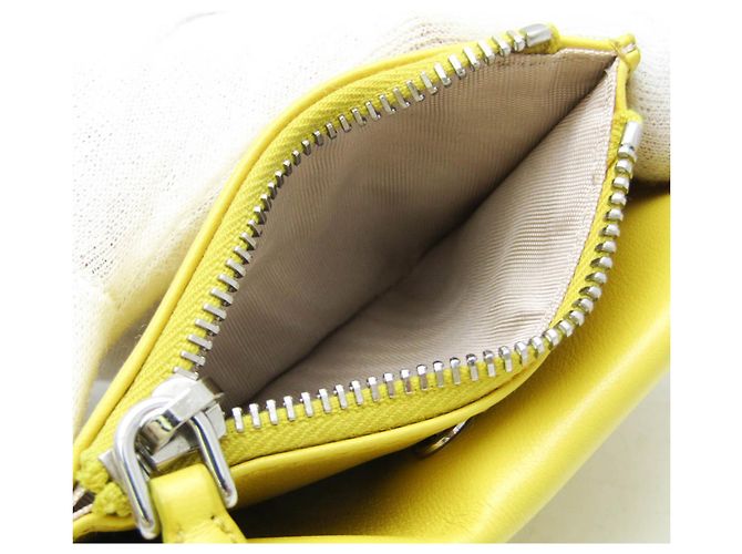 Prada Grace Triangle Compact Wallet Yellow - view 4