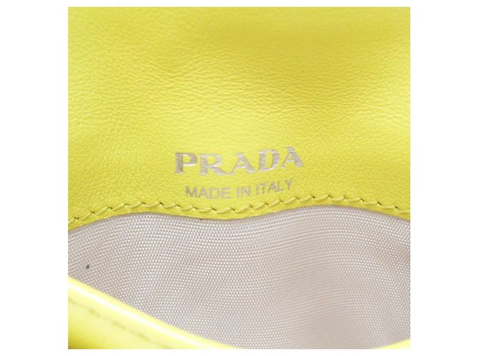 Prada Grace Triangle Compact Wallet Yellow - view 9