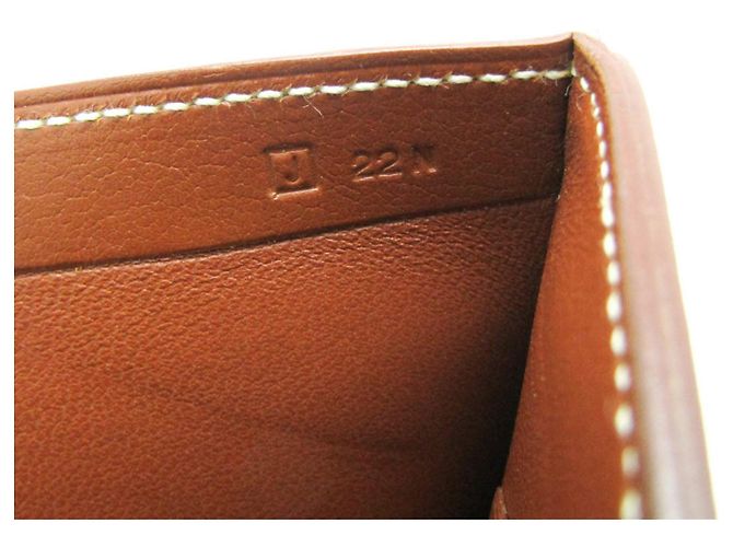 Hermès Hermes MC3 Thales Men's Leather Bi-Fold Wallet Brown - view 12