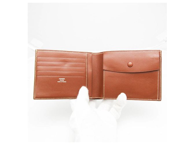 Hermès Hermes MC3 Thales Men's Leather Bi-Fold Wallet Brown - view 3
