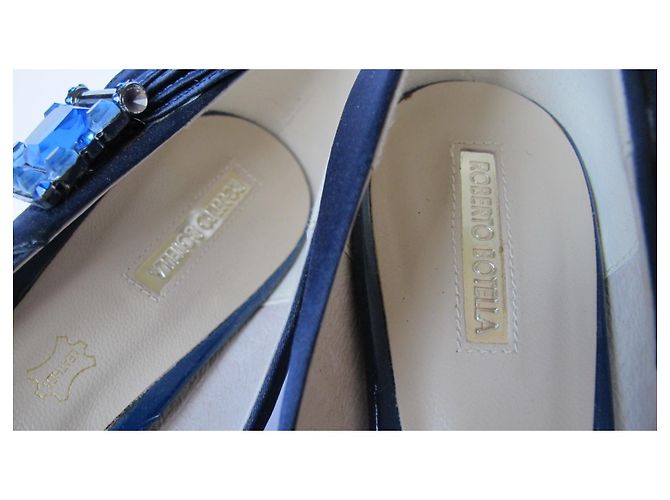 Autre Marque Décolleté in tela Roberto Botella con gioiello turchese blu 38 IT - vista 11