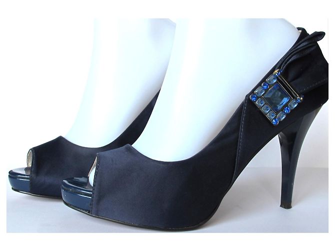 Autre Marque Décolleté in tela Roberto Botella con gioiello turchese blu 38 IT - vista 2