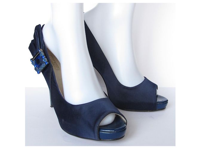 Autre Marque Décolleté in tela Roberto Botella con gioiello turchese blu 38 IT - vista 3