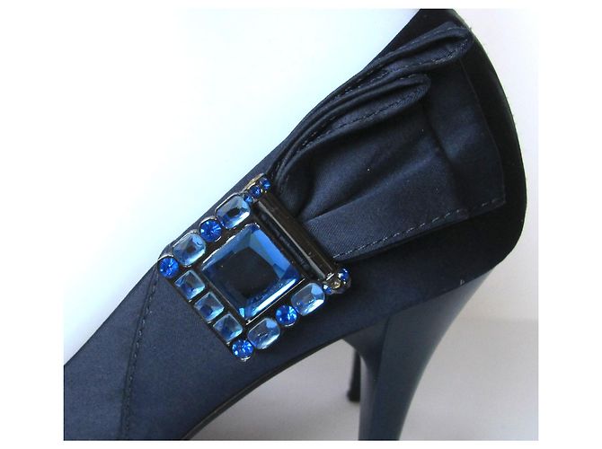 Autre Marque Décolleté in tela Roberto Botella con gioiello turchese blu 38 IT - vista 5