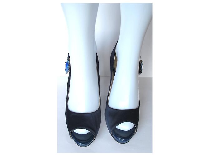 Autre Marque Décolleté in tela Roberto Botella con gioiello turchese blu 38 IT - vista 6