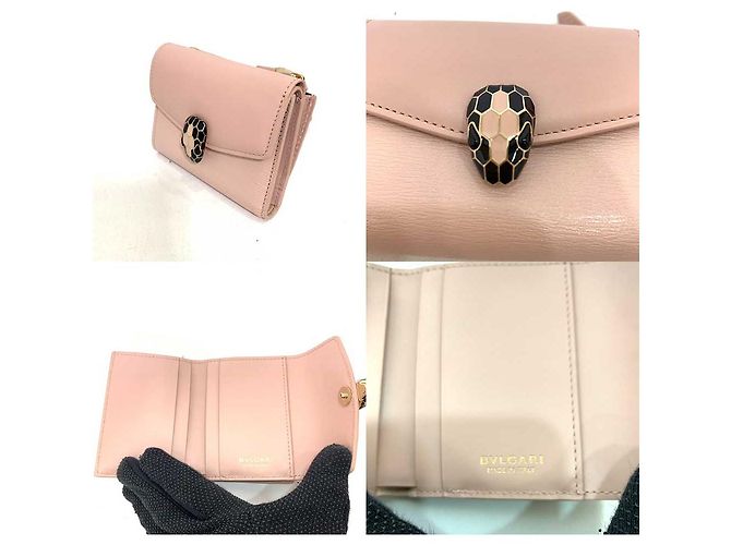 Autre Marque Billetera Mini Serpenti Forever de Cuero Rosa Bvlgari - vista 3