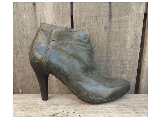 Autre Marque Botines La Bottega di Lisa de cuero kaki Caqui - vista 3