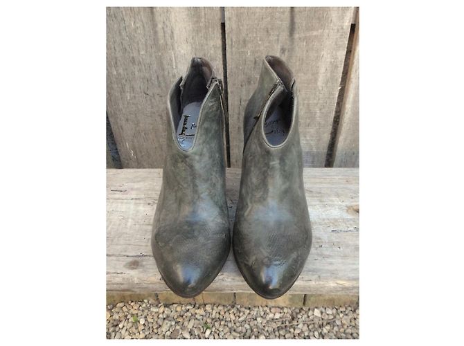 Autre Marque Botines La Bottega di Lisa de cuero kaki Caqui - vista 5