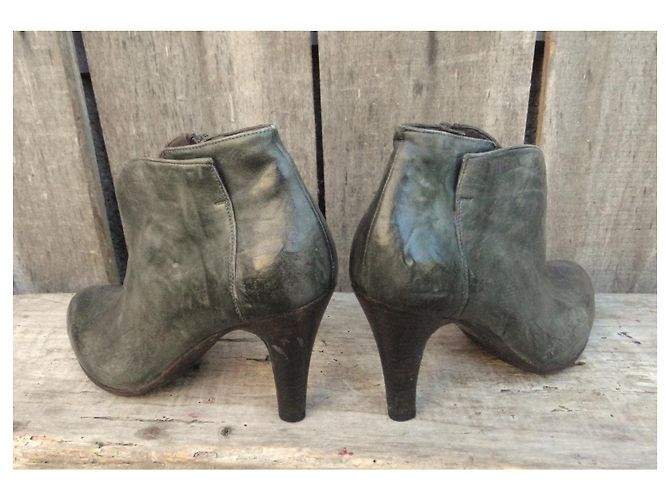 Autre Marque Botines La Bottega di Lisa de cuero kaki Caqui - vista 6