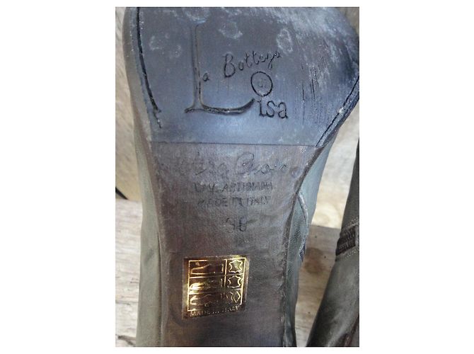 Autre Marque Botines La Bottega di Lisa de cuero kaki Caqui - vista 9