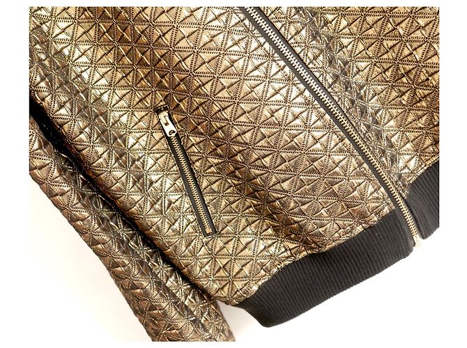 Giacca bomber trapuntata dorata Topshop - vista 2
