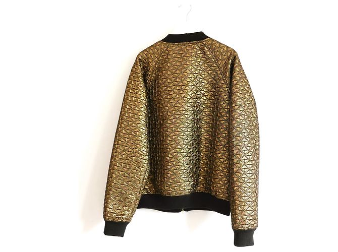 Giacca bomber trapuntata dorata Topshop - vista 4