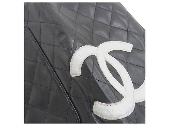 Monedero Chanel Cambon Line Negro Blanco - vista 6