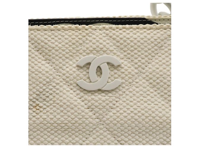Borsa Tote Chanel Matelassé Coco Mark Bianco - vista 10