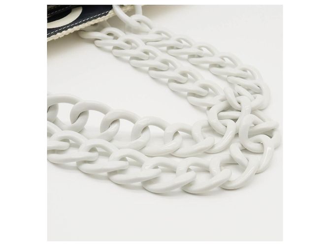 Borsa Tote Chanel Matelassé Coco Mark Bianco - vista 5
