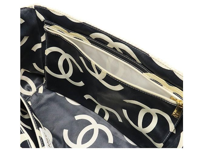 Borsa Tote Chanel Matelassé Coco Mark Bianco - vista 7