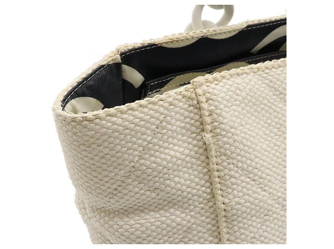 Borsa Tote Chanel Matelassé Coco Mark Bianco - vista 9