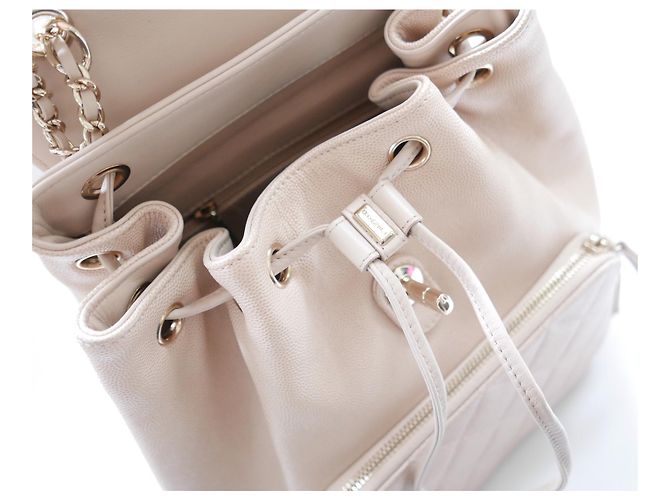 Chanel Business Affinity Backpack Beige Caviar Leather - view 3