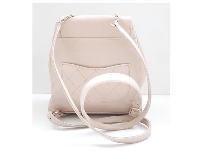 Chanel Business Affinity Backpack Beige Caviar Leather - view 4