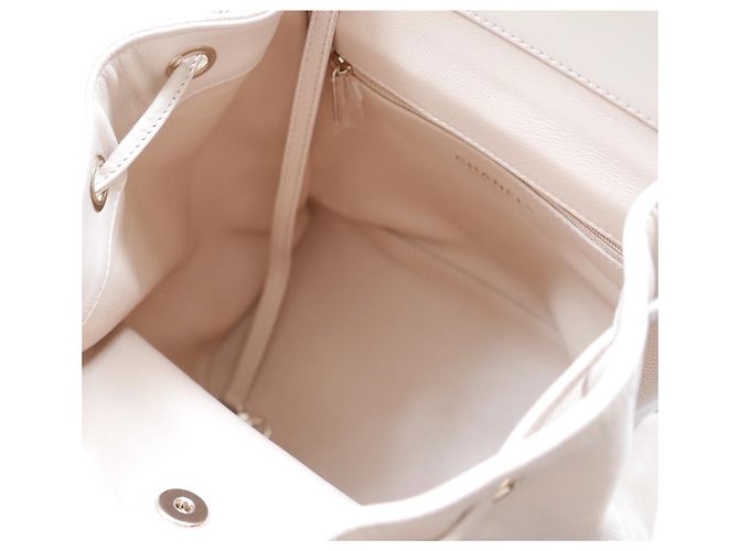 Chanel Business Affinity Backpack Beige Caviar Leather - view 9