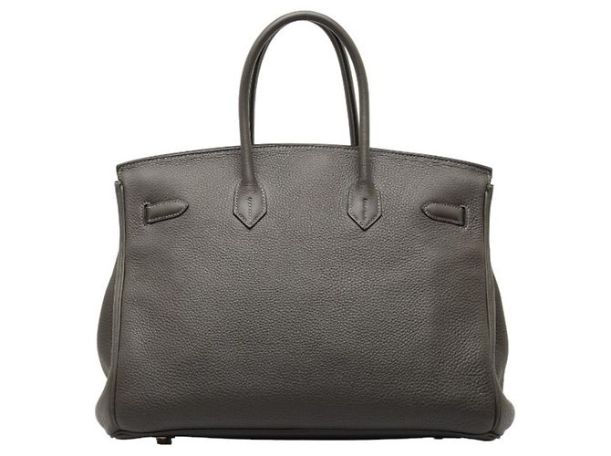 Hermès Birkin 35 Handtasche aus grauem Togo-Leder Braun - Ansicht 3