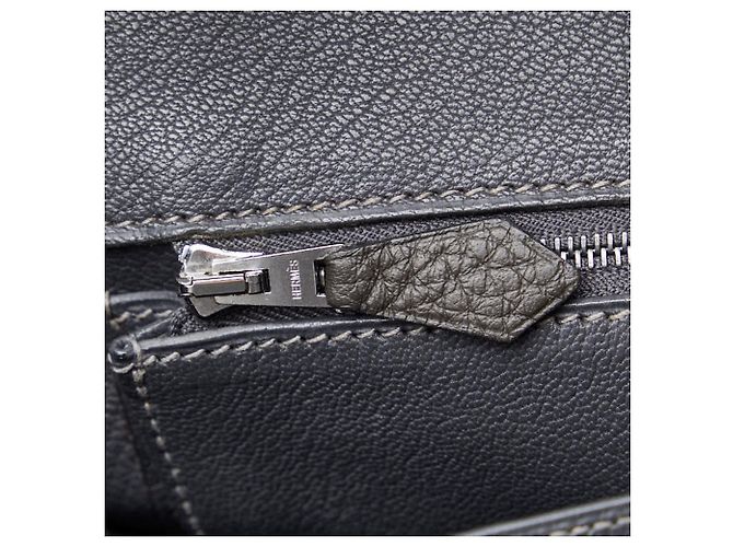 Hermès Birkin 35 Handtasche aus grauem Togo-Leder Braun - Ansicht 7