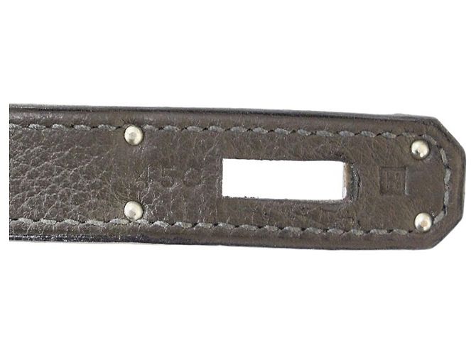Hermès Birkin 35 Handtasche aus grauem Togo-Leder Braun - Ansicht 9
