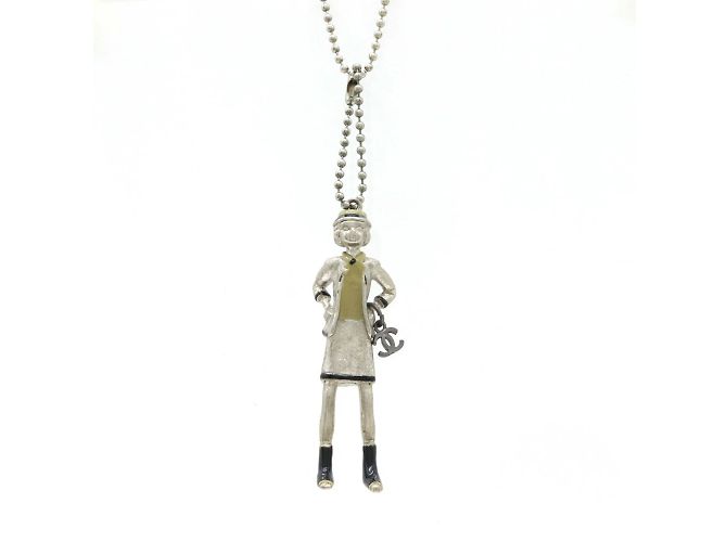 Collana di bambola Chanel Mademoiselle Nero Argento Beige - vista 2