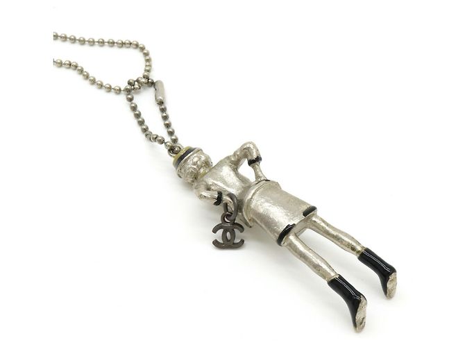 Collana di bambola Chanel Mademoiselle Nero Argento Beige - vista 6