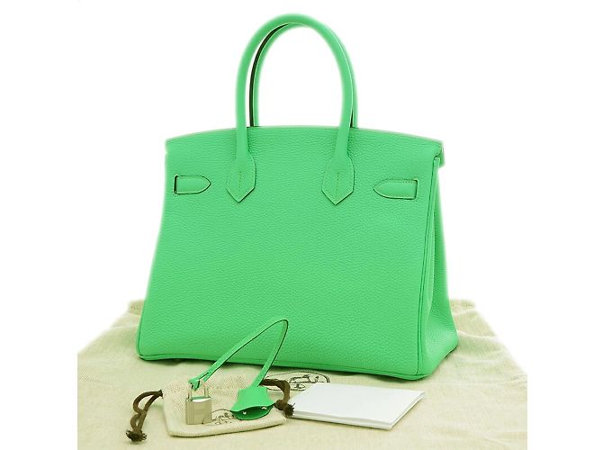 Sac à main Hermès Birkin 30 en cuir Togo Vert - vue 2