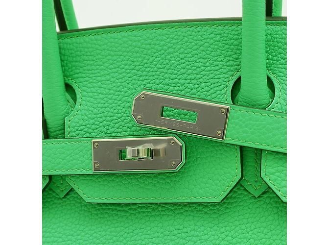Sac à main Hermès Birkin 30 en cuir Togo Vert - vue 3