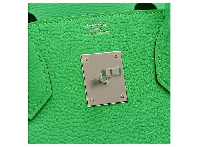 Sac à main Hermès Birkin 30 en cuir Togo Vert - vue 4