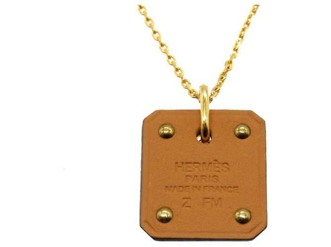 Hermès Collana Hermes As de Coeur PM Cuore Swift Pelle Oro Z stampato D'oro - vista 4