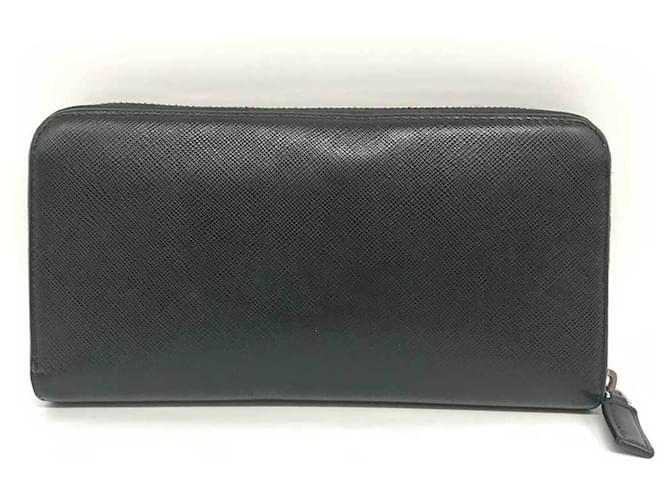 Prada Saffiano Leder Langbörse Schwarz - Ansicht 2