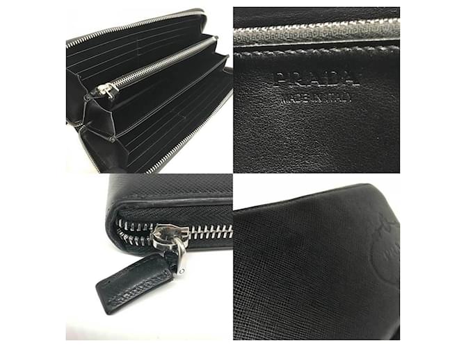 Prada Saffiano Leder Langbörse Schwarz - Ansicht 4
