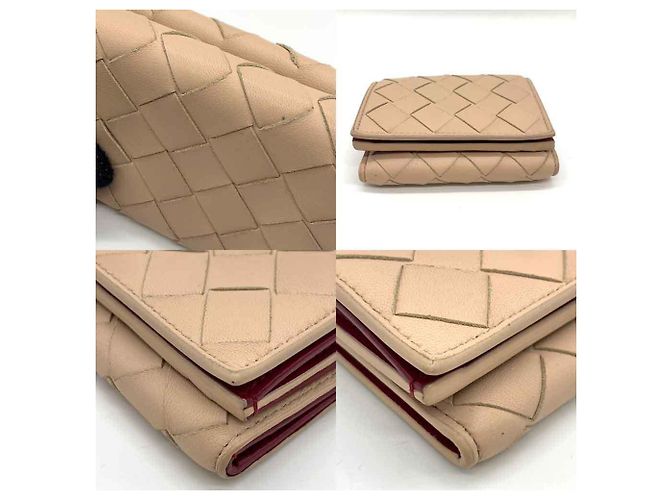 Billetera plegable Bottega Veneta Beige Burdeos - vista 3